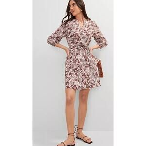 Ann Taylor Weekend Collection Floral Puff Sleeve Dress sz 6